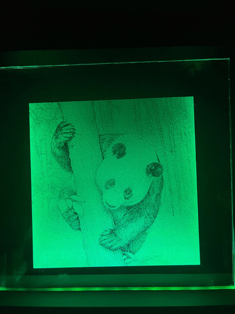 Amostra de Plástico processada a laser