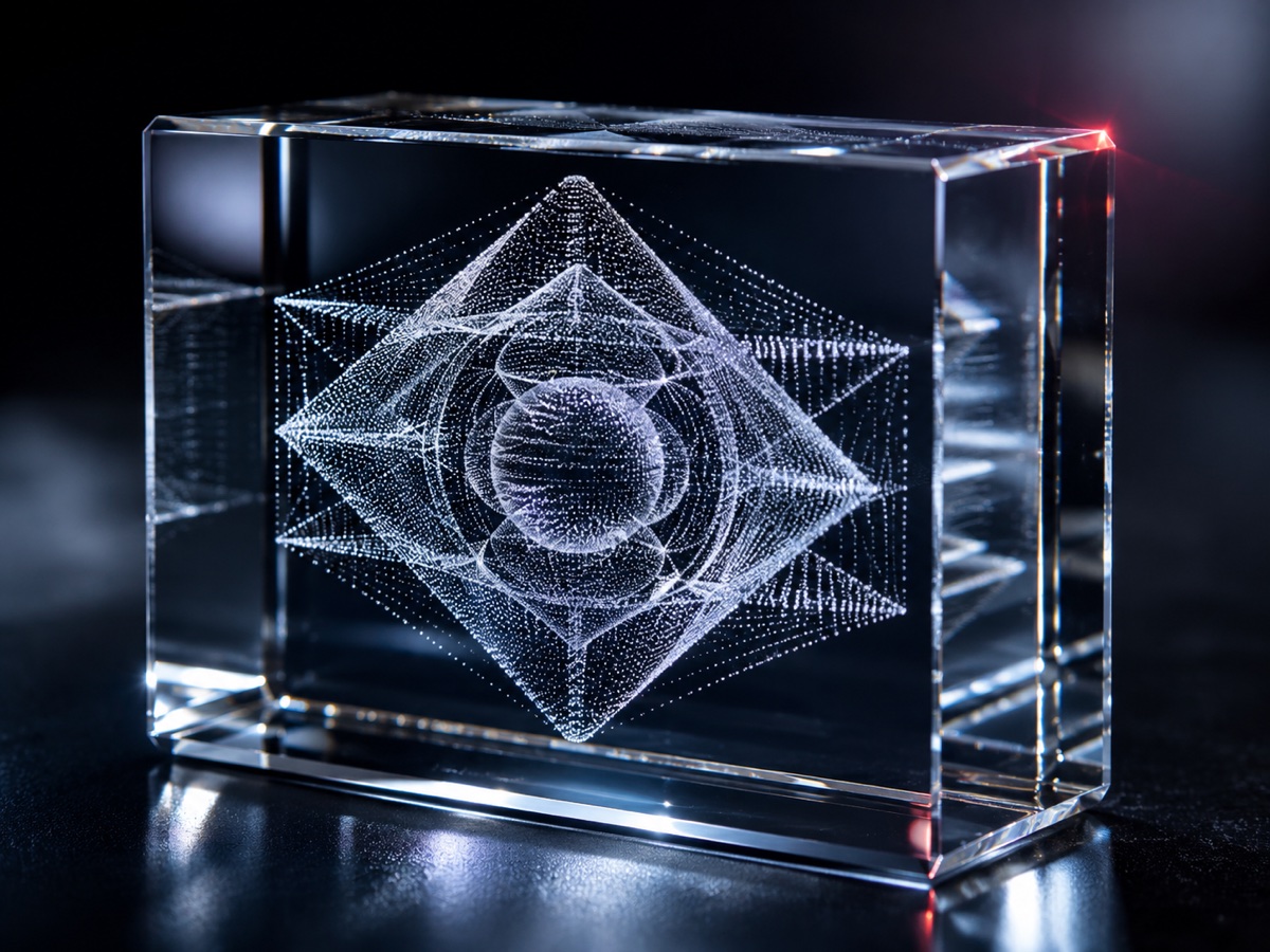 Amostra de Cristal processada a laser